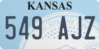 KS license plate 549AJZ