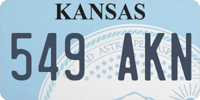 KS license plate 549AKN