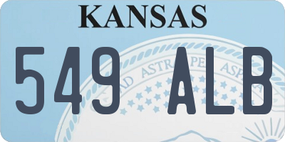 KS license plate 549ALB
