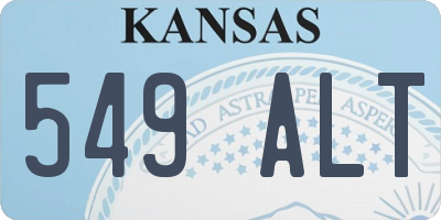 KS license plate 549ALT