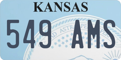 KS license plate 549AMS