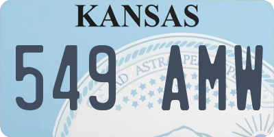 KS license plate 549AMW
