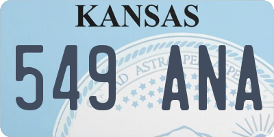 KS license plate 549ANA
