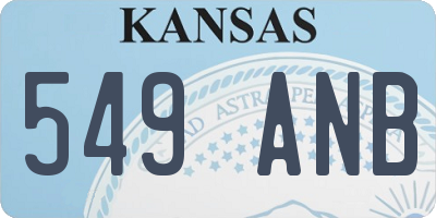 KS license plate 549ANB