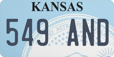 KS license plate 549AND