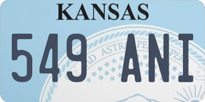 KS license plate 549ANI