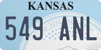KS license plate 549ANL