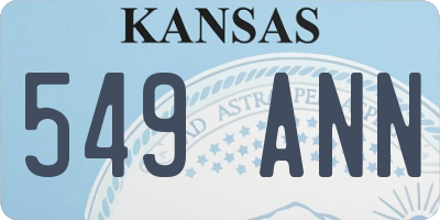 KS license plate 549ANN