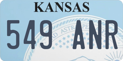 KS license plate 549ANR
