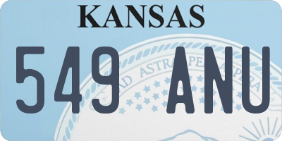 KS license plate 549ANU