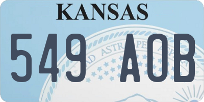KS license plate 549AOB