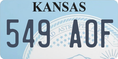 KS license plate 549AOF