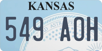 KS license plate 549AOH