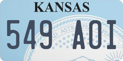 KS license plate 549AOI
