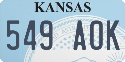 KS license plate 549AOK