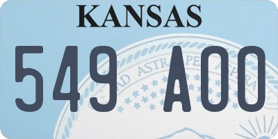 KS license plate 549AOO
