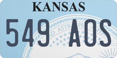KS license plate 549AOS