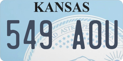 KS license plate 549AOU