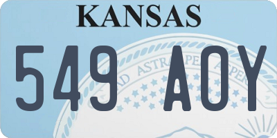KS license plate 549AOY