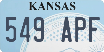 KS license plate 549APF