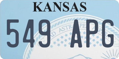 KS license plate 549APG