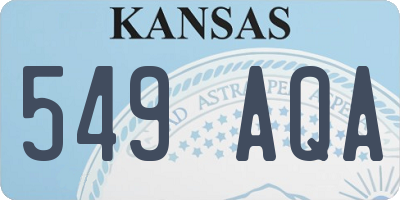 KS license plate 549AQA