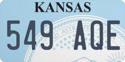 KS license plate 549AQE