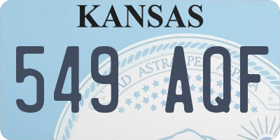 KS license plate 549AQF