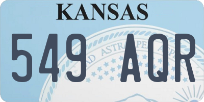 KS license plate 549AQR