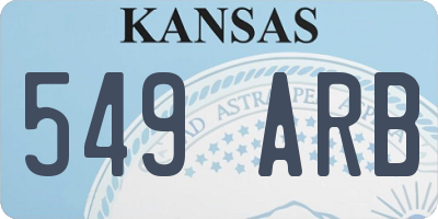 KS license plate 549ARB