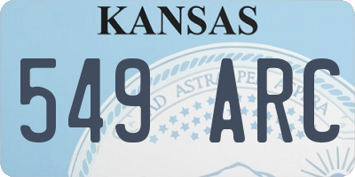 KS license plate 549ARC