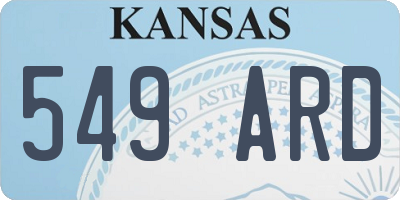 KS license plate 549ARD