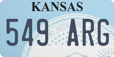 KS license plate 549ARG