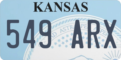 KS license plate 549ARX
