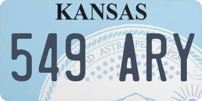 KS license plate 549ARY