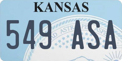 KS license plate 549ASA