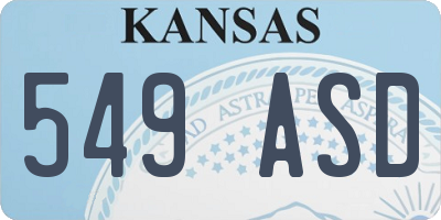 KS license plate 549ASD