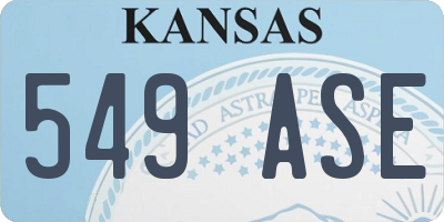 KS license plate 549ASE