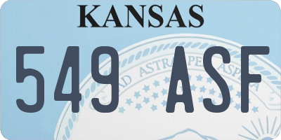 KS license plate 549ASF