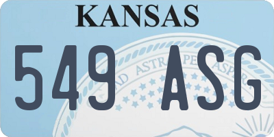 KS license plate 549ASG
