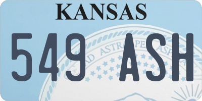 KS license plate 549ASH
