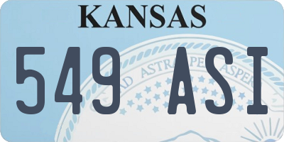 KS license plate 549ASI