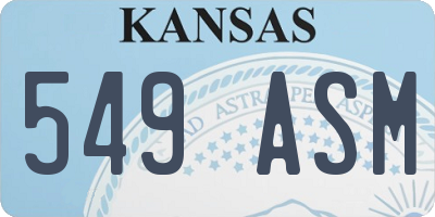 KS license plate 549ASM