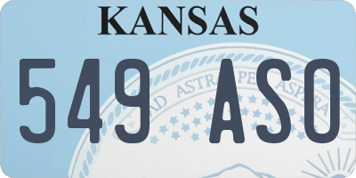 KS license plate 549ASO