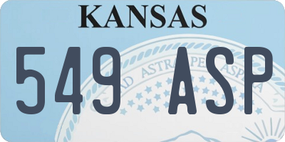 KS license plate 549ASP