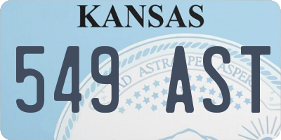 KS license plate 549AST