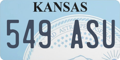 KS license plate 549ASU
