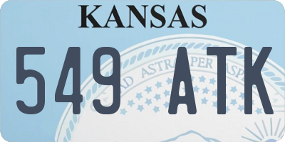 KS license plate 549ATK