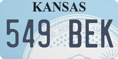 KS license plate 549BEK