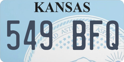 KS license plate 549BFQ
